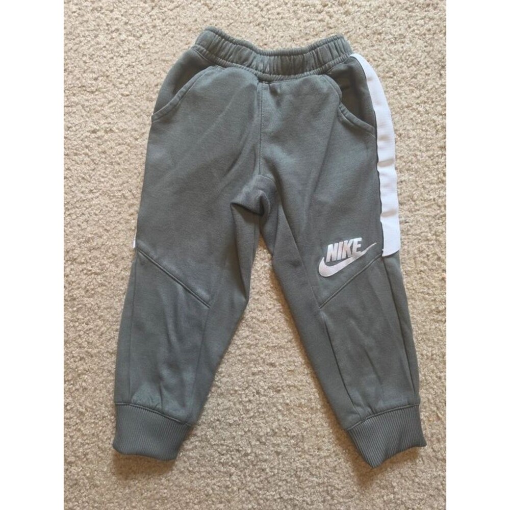 Nike Toddler Boys 2T Charcoal Gray Jogger Sweatpants Side Stripe